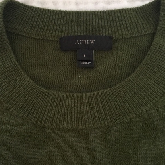 J Crew ruffle sleeve sweater olive green small - Picture 7 of 8